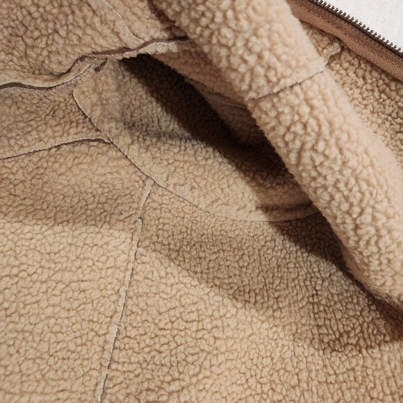 GAP Tan Leather Vintage Jacket - Aviator Bomber Pilot Sheepskin Style - Picture 10 of 10